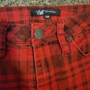 YMI Red Plaid Pants size 5 juniors